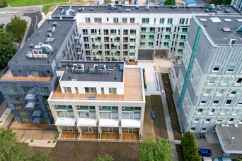 Dzīvojamā kvartāla "Merks Viesturdārzs" pirmā ēka nodota ekspluatācijā