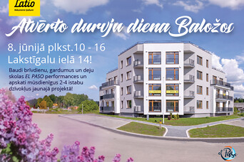 8. jūnijā "Atvērto durvju diena" jaunajā projektā Baložos, Lakstīgalu ielā 14