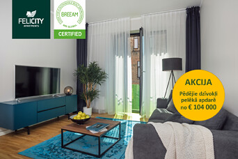 Par īpašām cenām pieejami pēdējie dzīvokļi Felicity Apartments Rīgas centrā
